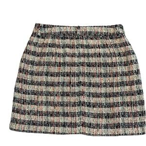 NWT Scotch & Soda SPECIAL TWEED MINI Short Multi color Side Zip Pockets SKIRT M